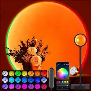 Sunset Lamp Projector with APP & Button Control, 360 Degree Rotation Multiple